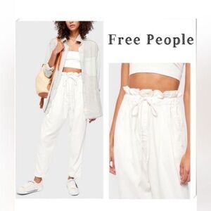 Free People Margate Pleated Paperbag Waist Pants Size Small